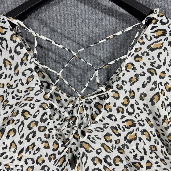 Palisades Beach Club Animal Print Scoop Neck Swim Cover-Up Top Size XL Feline - Picture 4 of 10